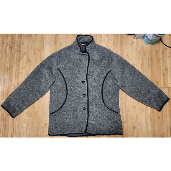 Vintage Woolrich Coat Gray Fleece Belted Coat Made In USA Women's Medium Outdoor - Picture 1 of 10